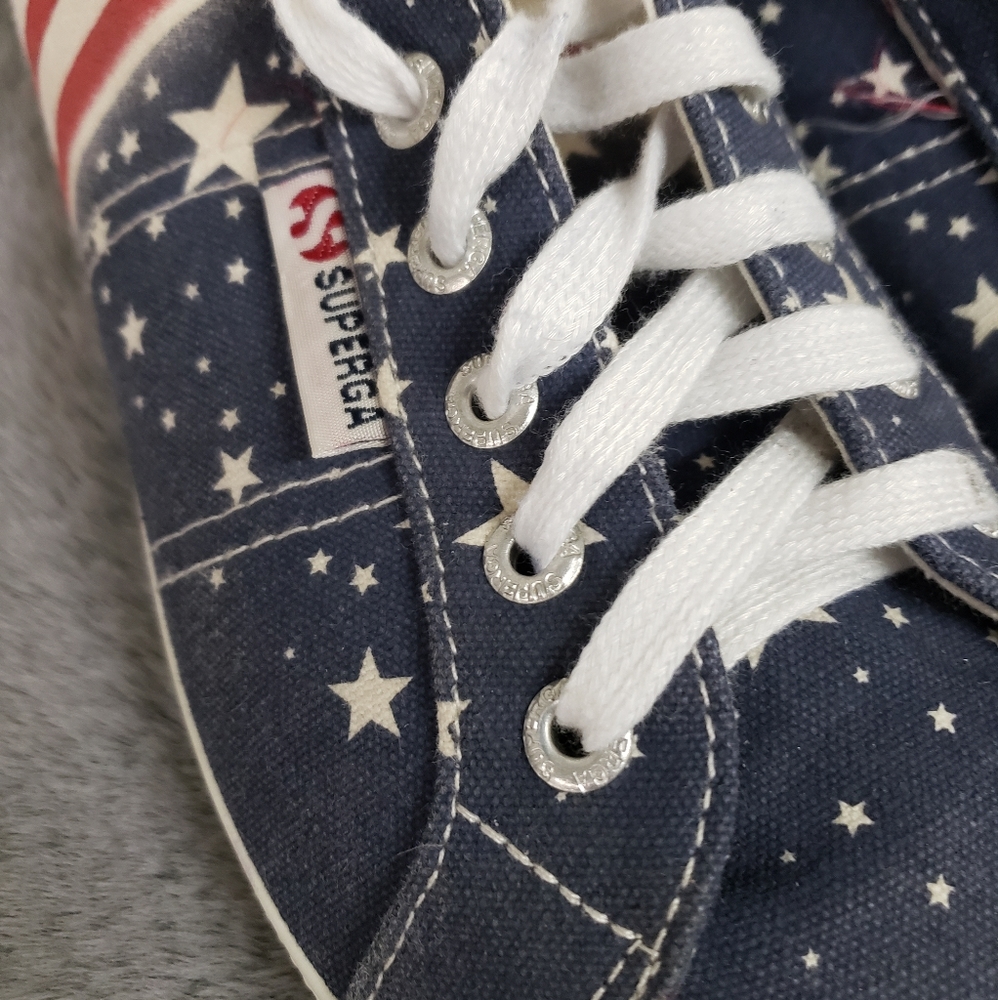 Superga American Flag Print Canvas Sneakers - Picture 9 of 10